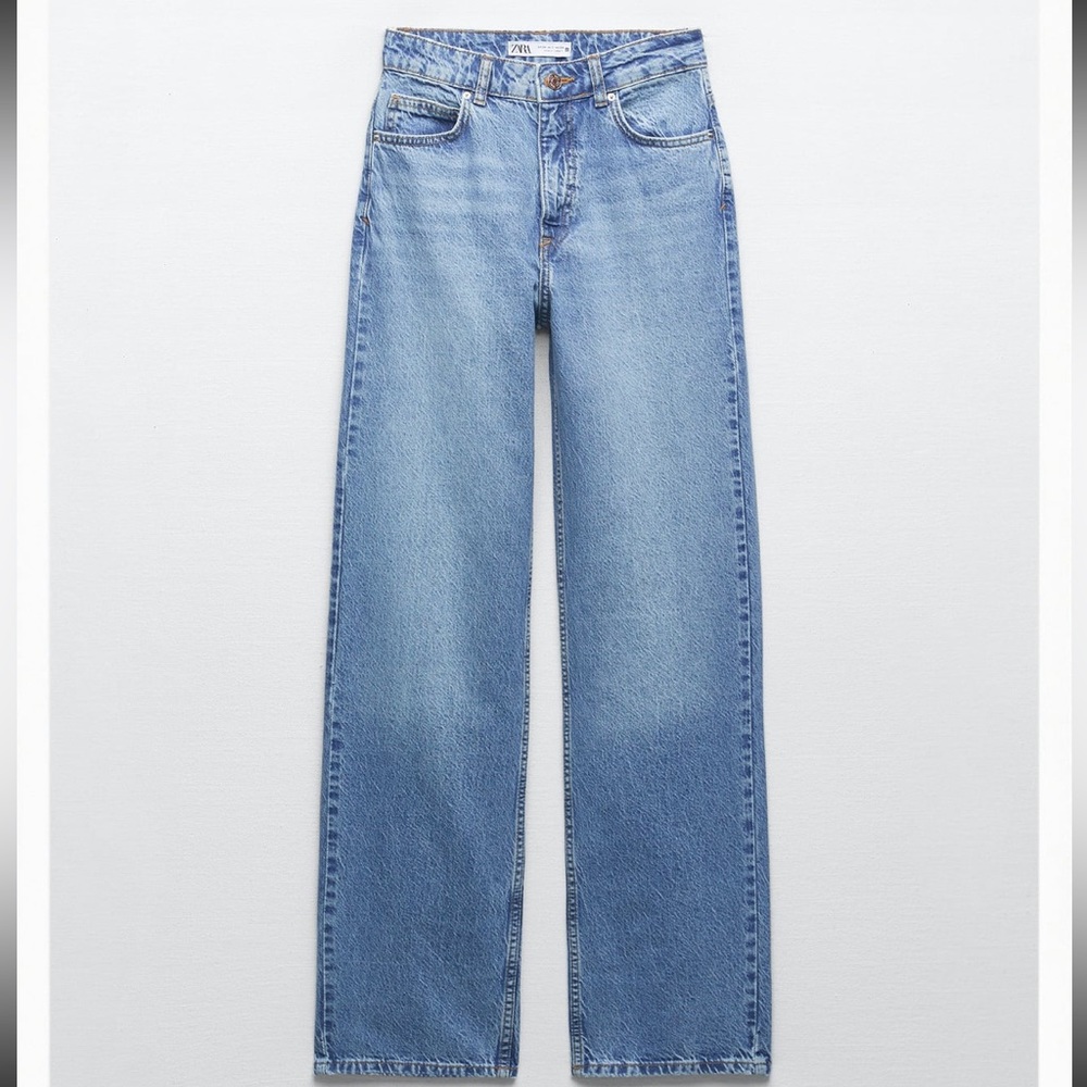 High Rise Straight Leg Medium Wash Zara Jeans